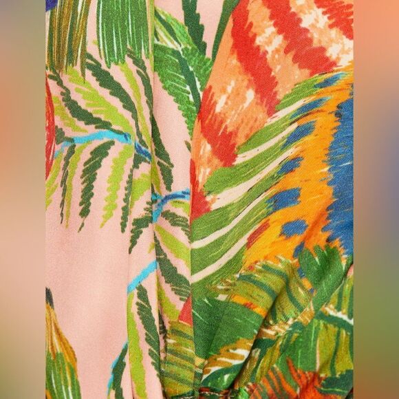FARM RIO NWT Macaw Leaves Cut-Out Midi Dress Size L $225.00 NWT - Picture 6 of 10